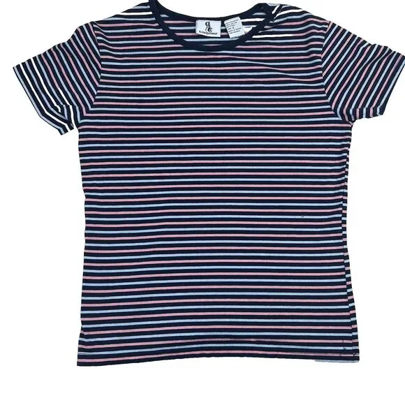 Vintage CAC Action Sportswear Stripped Women Shirt Size S - Picture 1 of 9